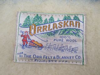Vtg Orrlaskan Wool Orr Felt Blanket 3 Stripe Hudson Bay Red Yellow Blue 72 