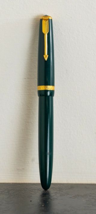 Vintage Parker Duofold 2 Fountain Pen With 14k Gold Nib Green