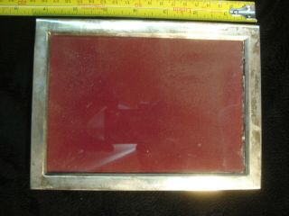 Antique Birks 5 " X 7 " Sterling Silver Photo Picture Frame Glass Over Red Velvet