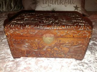 3 box set,  Camphor Wood Dragon Box Vintage Chinese Hand Carved Early 1900 ' s 3
