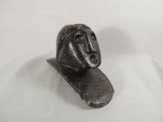 Artifact Native American Human Effigy Carved Stone Pipe