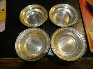 Vintage Sterling Silver Nut Butter Pat Small Trinket Dish Set Of 4 No Name