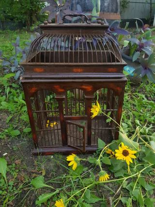 Vintage Large Ornate Bird Cage Home Furnishing 23 "