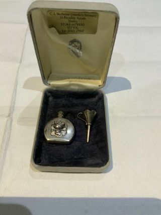 Vintage Miniature Solid Silver Perfume Scent Bottle & Funnel