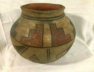 Rare Antique Jemez Pueblo Polychrome Pottery Olla,  Water Jar,  Prob.  C.  1810 - 1880