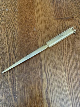 Vintage Gold Plated Dunhill Sylph Lift Arm Lighter With Letter Opener