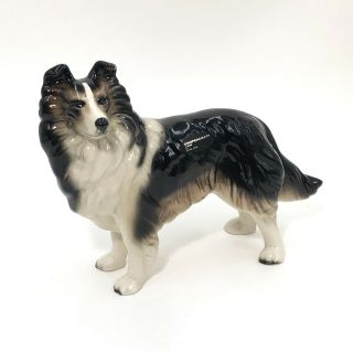 Large Vintage Coopercraft England Rough Collie Dog Figurine 6 - 1/2 Inches Nm/m