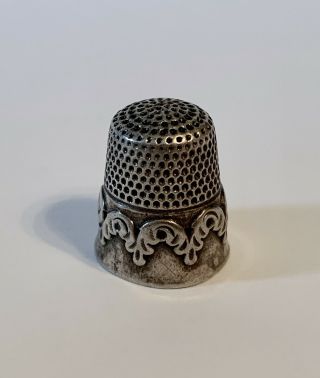 Antique 4.  5 Grams Sterling Silver Sewing Thimble - Ketcham & Mcdougall - Size/ 7