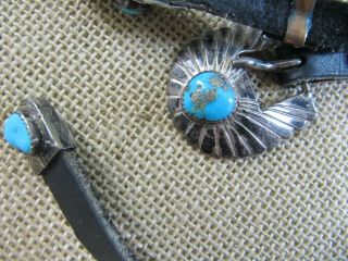Vintage Navajo Sterling Silver and Turquoise Concho Belt Signed DM (BEGAY) 3