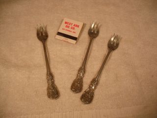 3 Very Fine Sterling Olive Forks In The Reed & Barton " Francis 1 " Pattern