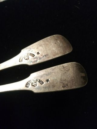 Early American Coin Silver Stamped H.  L @ E.  J.  Z - Spoons.  Circa 1860