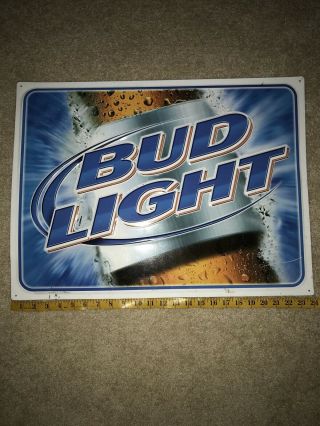 2002 Bud Light Metal Beer Sign Man Cave Beer Sign