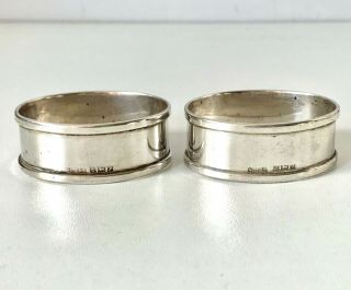 Vintage 1978 Solid Sterling Silver Art Deco Style NAPKIN RINGS - 26g 2