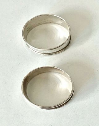 Vintage 1978 Solid Sterling Silver Art Deco Style NAPKIN RINGS - 26g 3