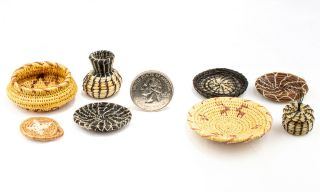 Vintage Native American Miniature Baskets - Handwoven - Various Pueblos
