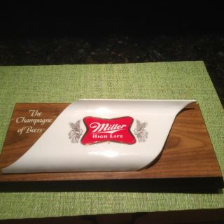 Vintage Miller High Life Plastic 3 - D Beer Sign 13 And 1/2 Inches Wide