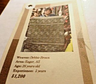 Authentic Native American Navajo Wide Ruins Wool Rug Woven by Debbie Brown 42x32 3