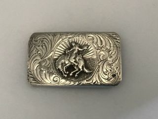 Very Rare Srour Sterling Silver Bronco Trophy Buckle