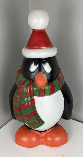 Vintage Christmas General Foam 28 " Penguin Chilly Willy Lighted Blow Mold