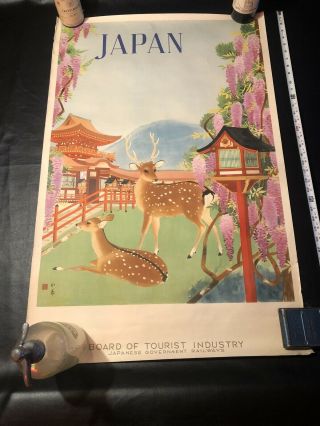 Vintage Japanese Government Railways Board Of Tourists Industries 1930’s Poster