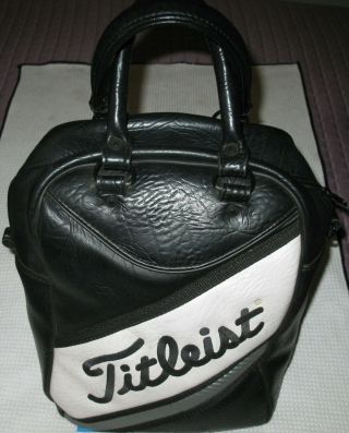 Vintage Titleist Naugahyde 2 Handle Zip Top Tote Bag For Shoes,  Golf Balls,  Etc.