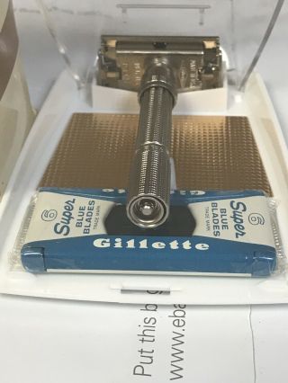 Vintage Gillette Slim Adjustable {I - 2} Razor Set w/Original Case & Box 2