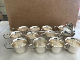 International Silver Plated Webster Wilcox 12 Punch Cups Tea With Ladle