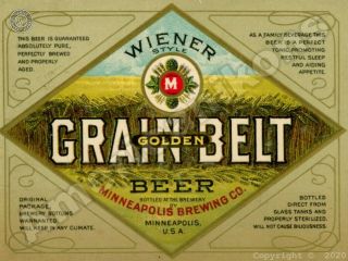 Grain Belt Beer Metal Sign: Minneapolis Brewing Company,  Minnesota
