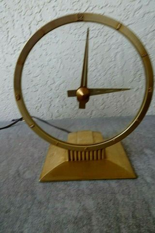 Vintage Jefferson Golden Hour Mystery Clock Retro 1950 