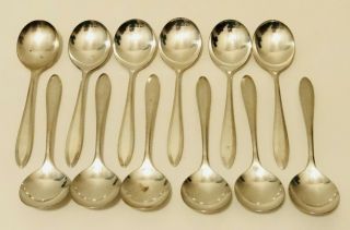 12 Oneida Community Patrician 1914 Silverplate Serving Soup Spoons