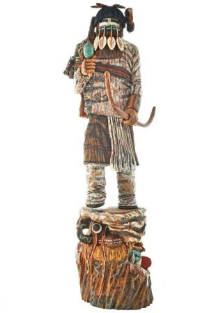 Vintage Hopi Carved Large 13,  " Vintage Hopi Alo Mana Kachina Doll By Nuvayestewa