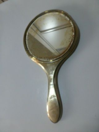 Vintage Sterling Silver Birmingham Hand Held Mirror As Found