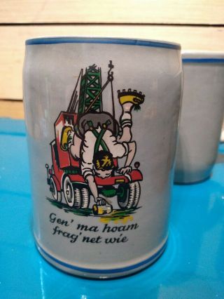 Set Of 4 Vintage Gerz German Beer Stein Mugs 0.  5l Gerzit Germany