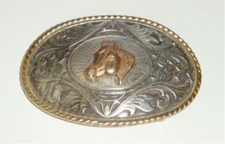 Vintage Sterling Silver Horse Head Belt Buckle,  By Irvine & Jachens
