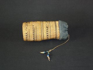 Rare Northwestern Aleutian Tobacco Bag,  American Indian Basket - Circa 1890