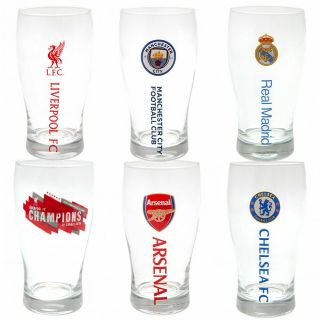 Pint Tulip Beer Glass Football Team Club Liverpool Tottenham Manchester Arsenal
