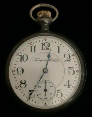 Vintage Hampden Watch Co 17 Jewel Pocket Watch Still