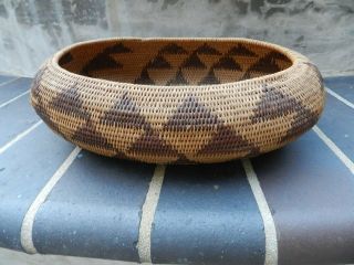 Antique Large Northern California Pomo Basket,  12 " X8 ",  From Estate