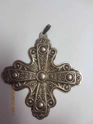 Reed & Barton 1972 Sterling Silver Limited Edition Christmas Cross Ornament