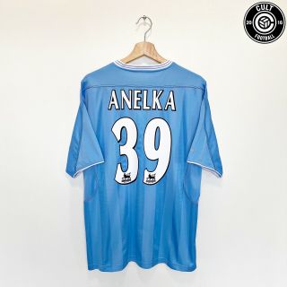 2003/04 Anelka 39 Manchester City Vintage Reebok Home Football Shirt Jersey (l)