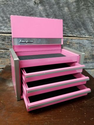 Vintage Snap - On Pink Miniature Mini Tool Box Top Section