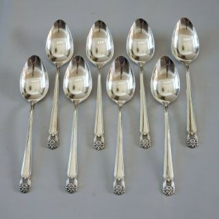 1847 Rogers Bros Eternally Yours 8 Place Oval Soup Spoons 7 1/4  Silverplate