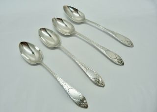1882 - Martin Hall & Co - Solid Silver - Four Spoons - 62.  8 Grams