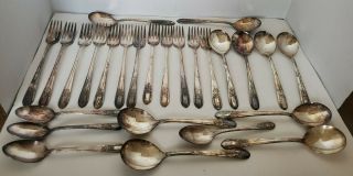 26 Piece Wm Rogers Mfg.  Co Extra Plate Rogers Silverware - Spoons/forks