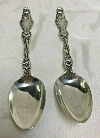 2 Whiting Mfg.  Co.  Sterling Silver Art Nouveau 1902 Lily 5 O 