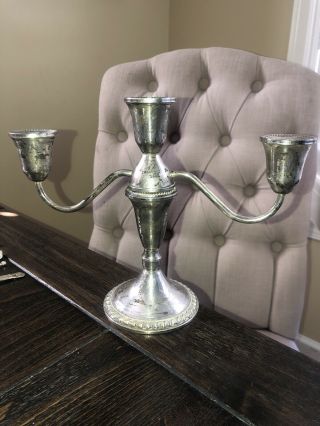 Vintage Duchin Creation Sterling Silver Weighted Candelabra - 3 Cup