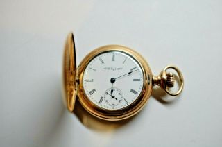 Vintage 1901 Elgin Model 1 0s 15j Gold Filled Pocket Watch -