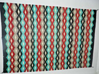 Vintage Navajo Rug With Repeating Chevrons,  Colors,  44 