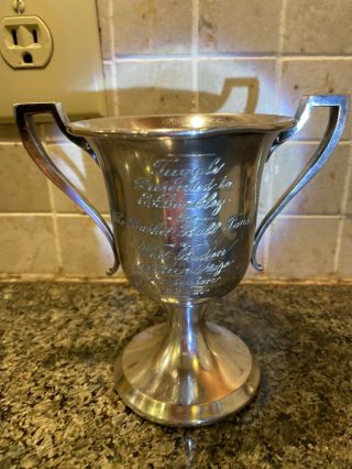 Antique Silverplate Basketball Trophy Tuggle From West Baden Indiana 1923 - 24