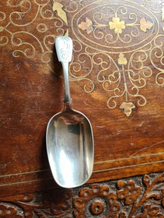 Solid Russian Silver Caddy Spoon